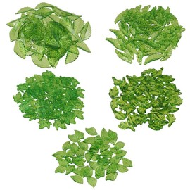 250pcs Clear Green Acrylic Leaf Beads 5 Styles Leaf Pendant Charms with Hole Maple Leaf Beads Dangle DIY Jewelry Making Earrings Necklace Bracelet