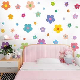 Traziewell Floral Wallpaper Wall Decal Easy Peel and Stick Wall Stickers for Crafts Flowers Wall Sticker for Nursery Wall Art Bedroom Classroom Office Decor 0506