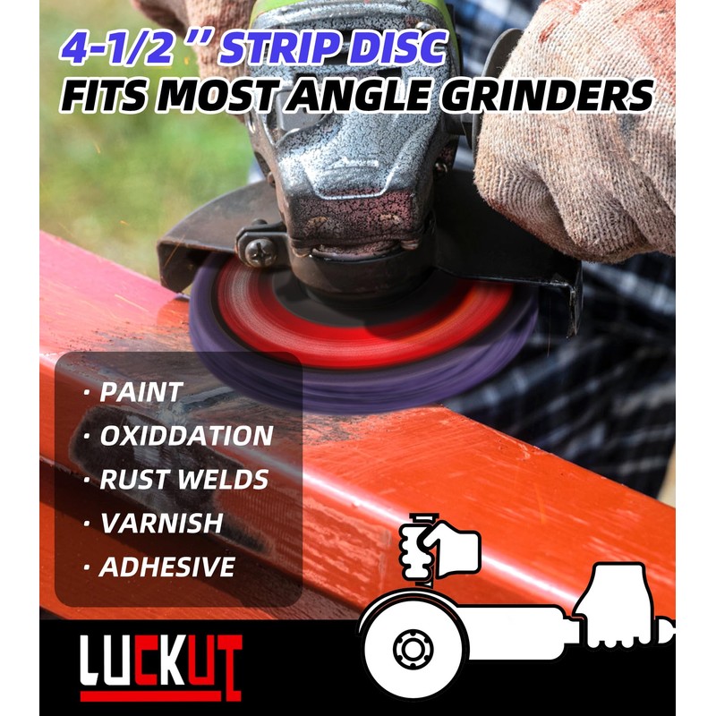 Paint Stripper Discs for Angle Grinder, 4-1/2" x 7/8", 12-Pack,