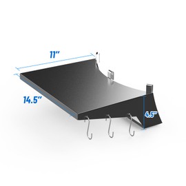 Charkettle Grill Table Shelf Compatible with Weber 22 Inches Kettle Grills, Outdoor Charcoal Grill Side Table BBQ Accessories with Hooks