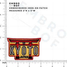 Torii Gate Kyoto Japan Patch – 2 inches, Cool Japanese Iron On Patch Travel – Iron On/Sew On Japanese Embroidered Travel Patches for Backpacks