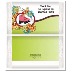 Candles and Favors Roller Skating - Custom Birthday Party Popcorn Wrappers - Set of 12