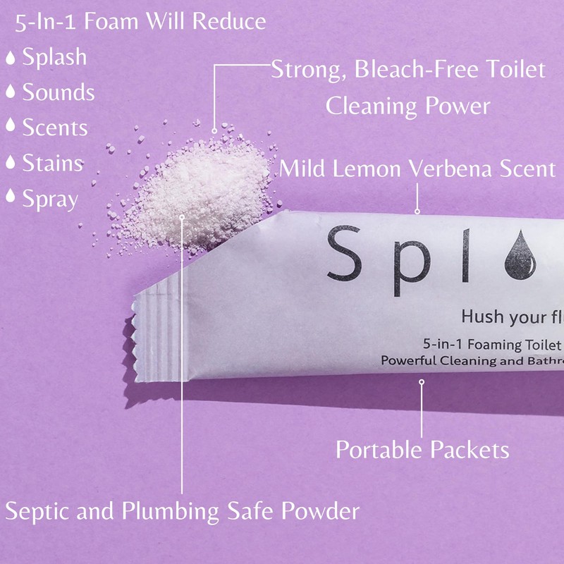 SplaShh 5 in 1 Toilet Bowl Cleaner, 30 Powder Packets,