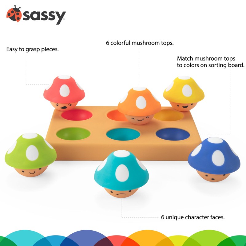 Sassy Mischievous Matching Mushrooms, Sorting Board, Social Emotional Learning Toy,