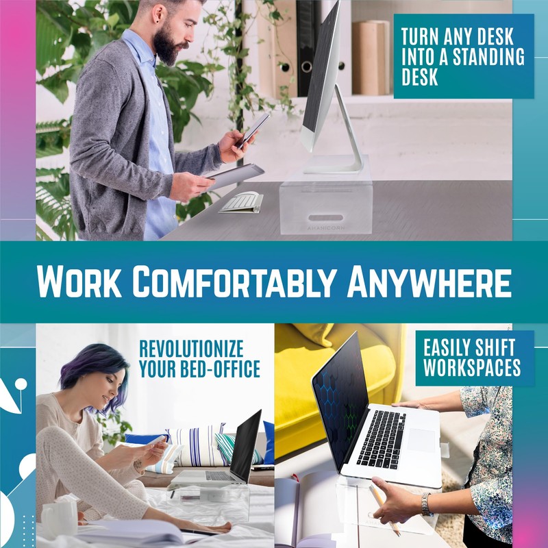 AHANICORN Acrylic Laptop Stand for Desk, Bed, and Coffee Tables