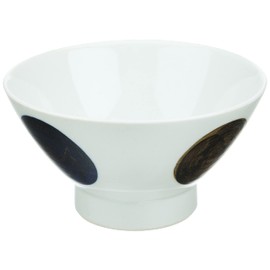Hasamiyaki Wayama Kiln Kurawanka Rice Bowl, Blue Round Crest