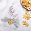 Yoption Gold Eucalyptus Leaves Adhesive Wax Seal Stickers, 50 Pack,