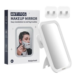 MaXprinzel Shower Mirror, Fog Free Shaving Bathroom Mirror, Portable, no Need for hot Water, no Need for Charging, 360 ° Rotation, Detachable Vanity, Long-Lasting Anti Fog Mirror