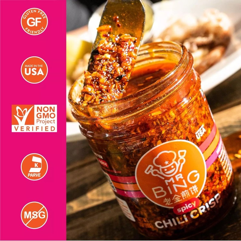Mr Bing Chili Crisp 7Oz Medium Heat Vegan Gluten Free