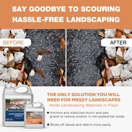 162 OZ Mulch Glue for Landscaping, Rock Glue for Landscaping and Stabilizing Mulch and Pea Gravel, Lasts up to 3 Years, Fast Drying, Ready to Use