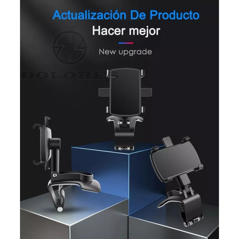 Dolores Soporte Porta Celular 360º Carro Visera Dashboard Auto Movil