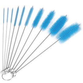 CiaraQ Bottle Cleaning Brushes, 8 Inch Nylon Tube Brush Set, Cleaner for Narrow Neck Bottles Cups with Hook, Set of 10pcs.