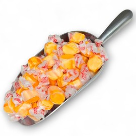 Premium Orange Saltwater Taffy Chewy Candy Sweet Citrus Flavor Bulk 1 Lb Bag 60+ Pieces Individually Wrapped, Nut & Gluten Free Treats (16-Oz)