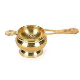 Octavius Vintage Brass Tea Infuser | Long Handle Loose Leaf Tea Strainer | Tea Steeper for Hot Beverages | Perfect for Loose Teas | Pack of 1