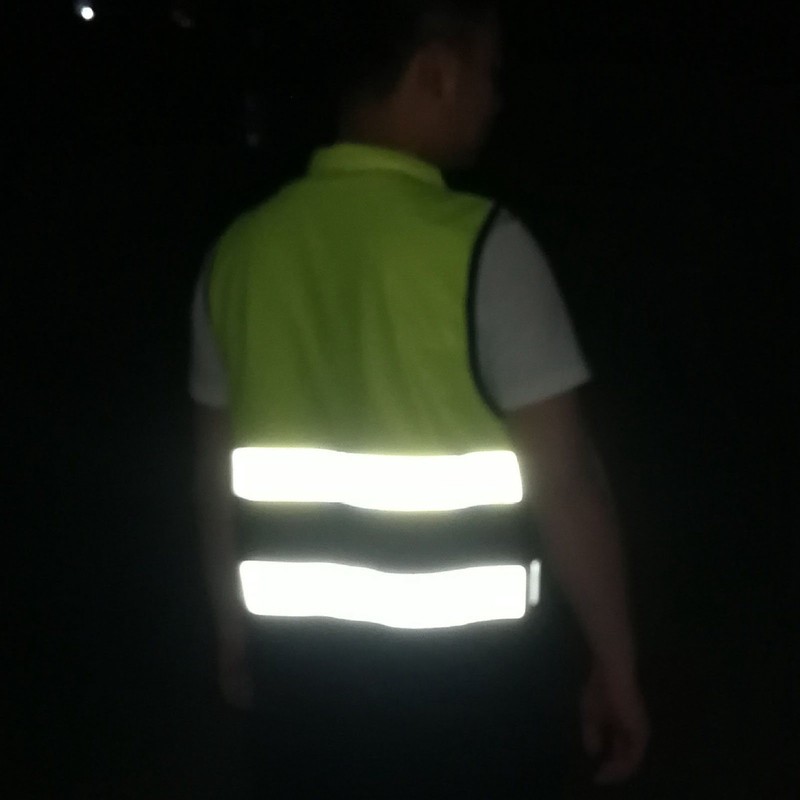 Reflective Safety Vest High Visibility Zipper Front Soft Collar Security