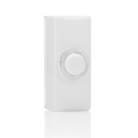 Byron DBW-22011 Wired Surface Mounted Doorbell Push Button, Universal Compatibility, Illuminated, Waterproof, Easy 2-Wire Installation, Sleek White Design