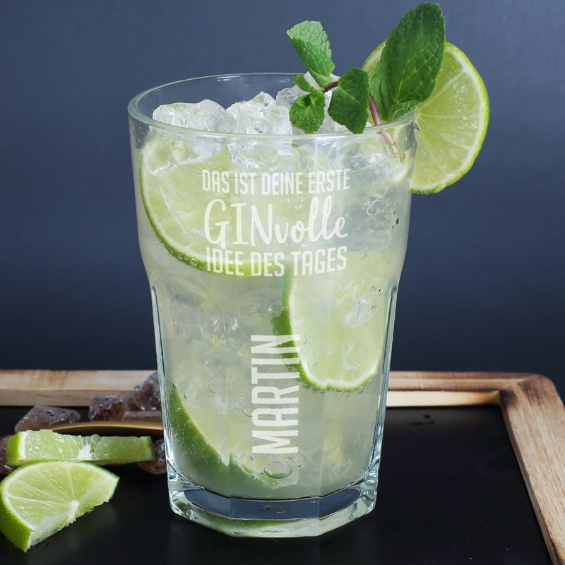 Herz & Heim® Gin & Tonic Longdrink Glas mit Gravur