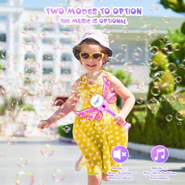 2 Pack Princess Magic Bubble Wand for Kids,Outdoor Bubble Toys for Girls,Light Up&Music Automatic Bubble Machine Maker Blower,Birthday Party Easter Gift for Age 3 + Years Old Toddlers (Pink+Pink)