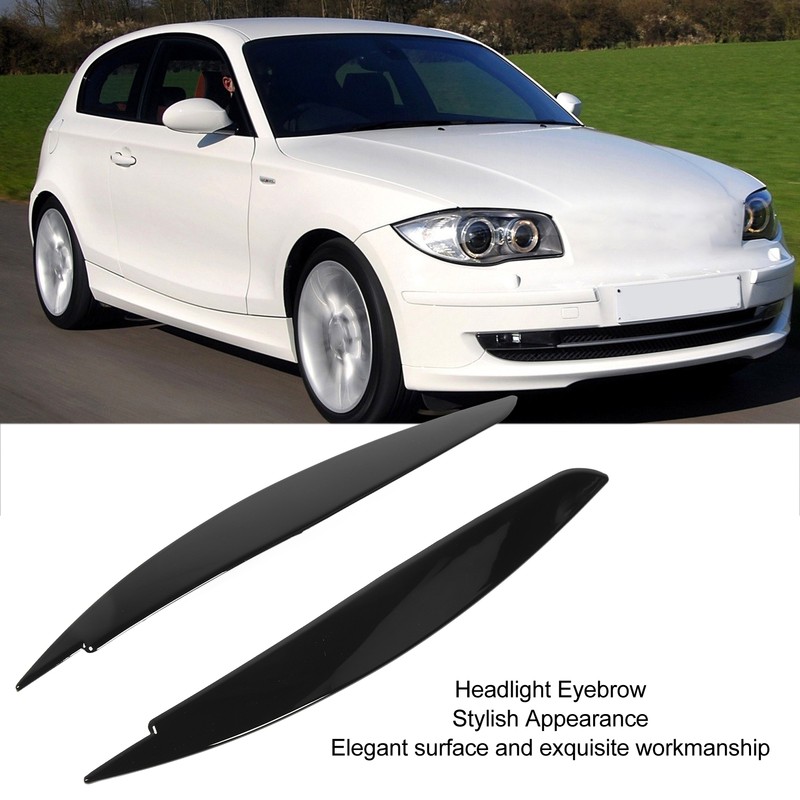 2 Pcs Headlight Eyebrow Front Left Right Light Eyelid Trim