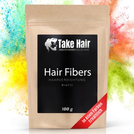 Take Hair Scatter Hair (100 g) Refill Pack - Vegan Pouring Hair Made from 100% Cotton for Men and Women (Red)