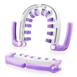 360° Cellulite Massager - 12 Rolls Massage Roller for Legs Back Waist Arms - Removable Handle, Adjustable Handles, Fascia Massager (Purple)