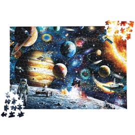 Diiopoty Puzzles for Adults Jigsaw 500 Piece Space Traveler Solar System Exploration Galaxy Outer Astronaut for Family Fun Games Challenging Puzzle 20" x 14.5"