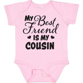 inktastic My Best Friend Is My Cousin with Hearts Baby Bodysuit 6 Months 0080 Pink 2e89d