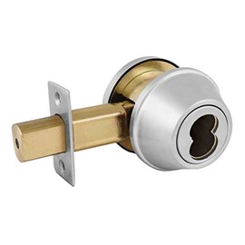Master Lock DSCICSD32D Heavy Duty Single Cylinder Commercial Grade 2 SFIC Deadbolt, Brushed Chrome Finish