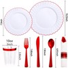 YOUBET 350PCS White Scalloped Plastic Plates for Weddings