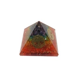 7 Chakra Crystal Tree of Life Orgone Pyramid Orgone Pyramid orgonite pyramids/crystal chakra Energy Generator Natural Crystal Stone for Stress Relives and Yoga Balancing Meditation Gift