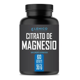 Lenico Citrato de Magnesio 500 mg  60 Cpsulas  Alta Absorcin y Frmula Pura Sin Aditivos  Pensado para Adultos y Rutina de Bienestar                   
