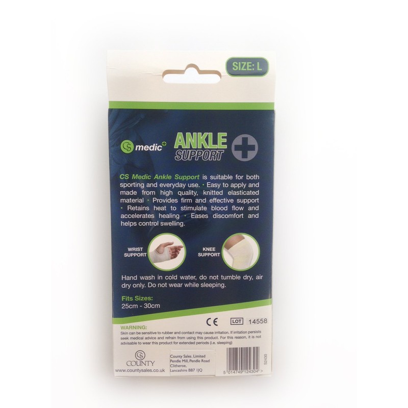 CS Medic Elastic Ankle Injury Sprain Compression Support Bandage (Medium)