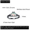 Crown Heart Opal Claddagh Rings for Women Men 18K Black