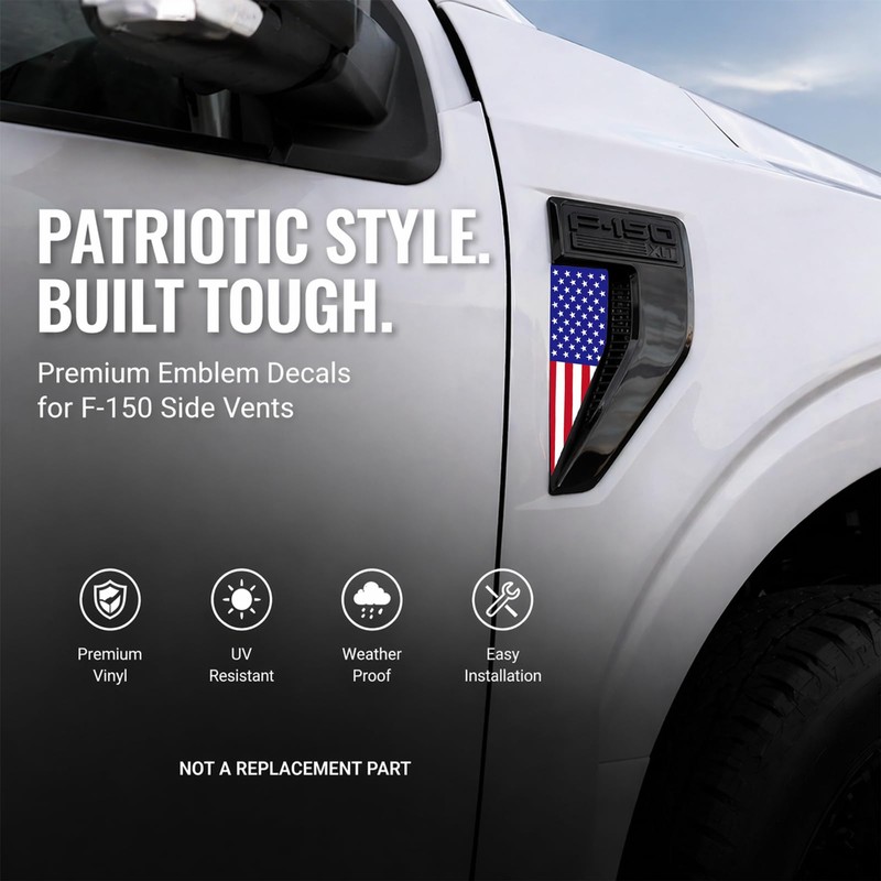 American Flag Decal for 2021-2026 Ford F150 Accessories, Premium Aluminum