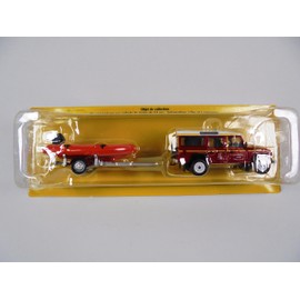 - 1/43 Land Rover Defender Fire Truck with SDIS Indre Rescue Boat - Hachette CPL12 Firefighter Light Vehicle