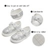 GINFIVE Toddler Girls Sneakers Little Girls Slip On Shoes Silver