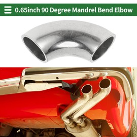 Motoforti 0.65" Inch OD 90 Degree Mandrel Bend Elbow Car Modified Exhaust Pipe Tubing 1.0mm/19GA Thickness 304 Stainless Steel Bend Tube Stair Handrail Piping 16x50x1.0mm