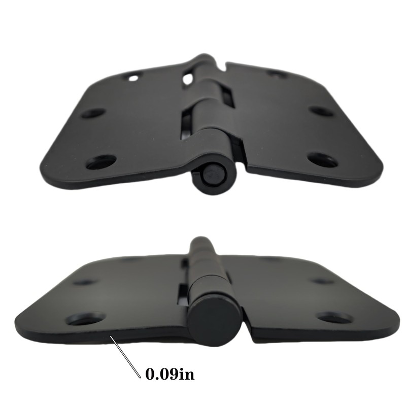 2 Pack Door Hinge Rounded Matte Black Door Hinges 3.5