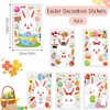 JEYORZY 6 Blätter Fenstersticker Ostern Selbstklebend, Fensterdekoration Ostern mit Hasen