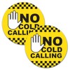 SAFESIGN (2 Pack) No Cold Calling Round Vinyl Sticker for