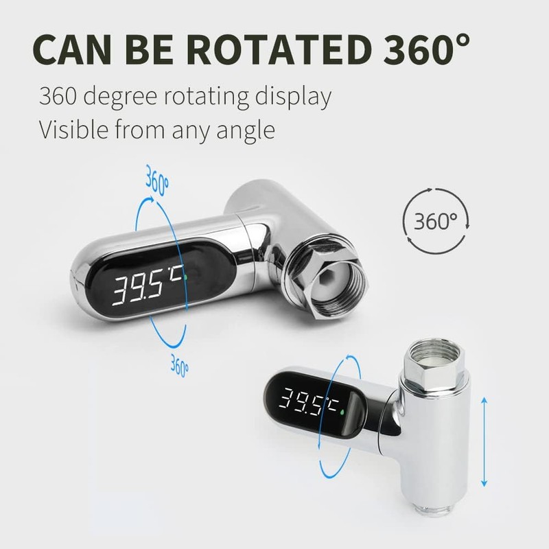 Shower Thermometer Led Digital Display Instant-Read Baby Bath Water Power