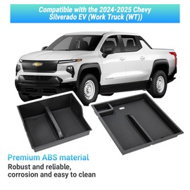 Sinminou Front Center Console Organizer Compatible with 2024-2025 Chevy Silverado EV Work Truck (WT) Interior Accessories, Armrest Organizer Tray; Not fit The Silverado EV RST/LT
