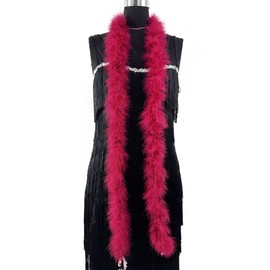 Happy Feather 2 Yards 20g Fluffy Marabou Feather Trim for DIY Craft Sewing Trim Home Wedding Party Decoration-Wine Red