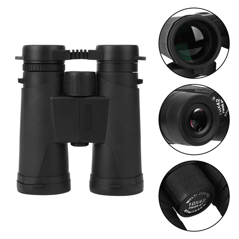 10X42 Binoculars BAK4 Portable Telescope with Universal Cilp for Outdoor