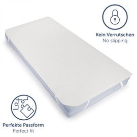 Blumtal® Premium Molton Mattress Protector, Set of 2, 100% Cotton, OEKO-TEX-Certified Mattress Topper, Breathable Mattress Protector, Mattress Underlay 60 x 120 cm