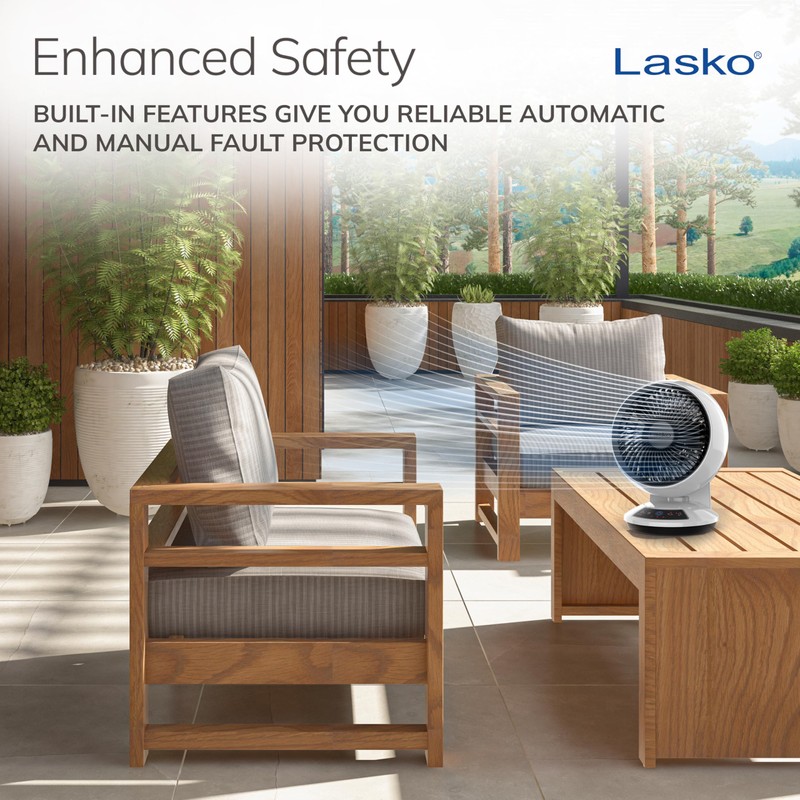 Lasko Whirlwind Orbital Motion Air Circulator Table Fan, 3 Speeds,