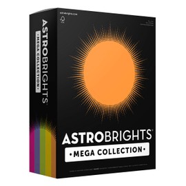 Astrobrights Mega Collection, Colored Paper, Joyful" 5-Color Assortment, 625 Sheets, 24 lb/89 gsm, 8.5" x 11" - MORE SHEETS! (91624)