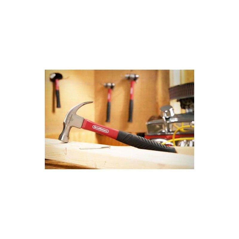 GEARWRENCH 16 oz. Curved Claw Hammer with Fiberglass Handle -