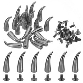 PATIKIL 21mm Studs for Clothing, 50 Sets Studs and Spikes Leather Rivets Cone Spikes Metal Screw Studs for Clothing Leather Crafts Fabric Shoes Punk Bag Leathercraft, 7x21mm, Black