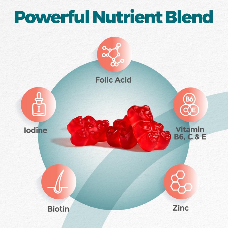 Biotin Gummies 5000µg – Hair, Skin & Nails Support –